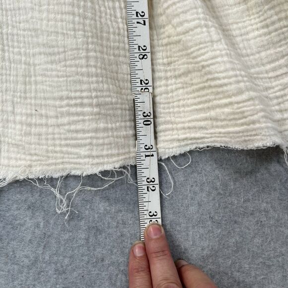 Bird & Knoll Tunic Mini Dress Beige Gauze Crinkle Cotton Lagenlook s/m - Picture 12 of 16